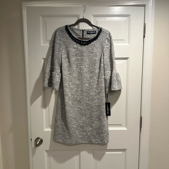 Karl Lagerfeld Gray Dress with Black Trim - Picture 1 of 3